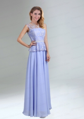 2015 Modest Belt Empire Bridesmaid Dress in Lavender