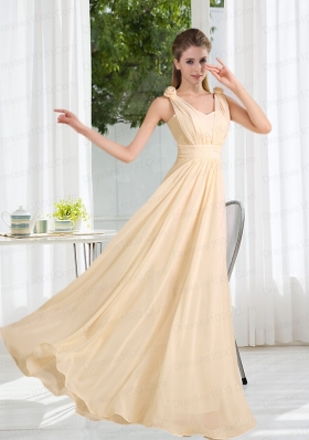 Empire Ruching 2015 Floor Length Bridesmaid Dress