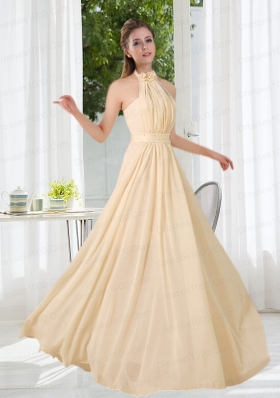 Empire Ruching 2015 Floor Length Bridesmaid Dress