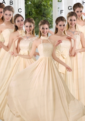 Empire Ruching 2015 Floor Length Bridesmaid Dress