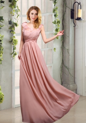 Empire Ruching 2015 Sturning Bridesmaid Dresses in Peach