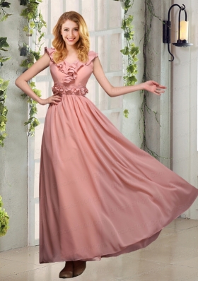 Empire Ruching 2015 Sturning Bridesmaid Dresses in Peach