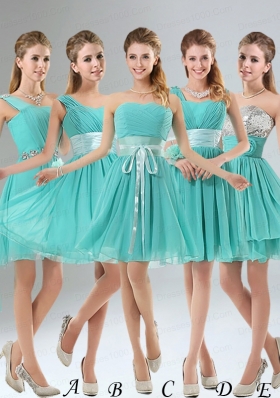 2015 Sweetheart A Line Dama Dresses with Sequins and Handle Made Flowers