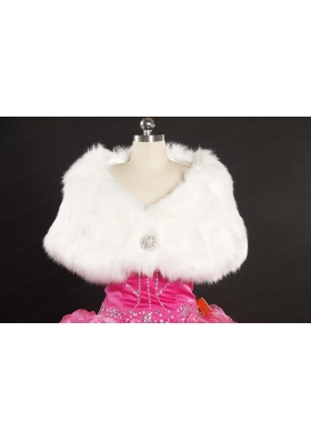 2014 Luxurious Rabbit Fur Party Wraps in White