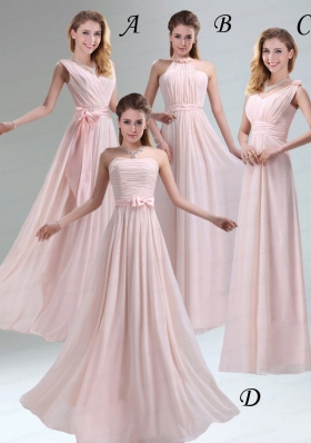 2015 Most Popular Light Pink Empire Dama Dress with Bowknot Belt