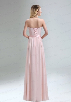 2015 Most Popular Light Pink Empire Dama Dress with Bowknot Belt