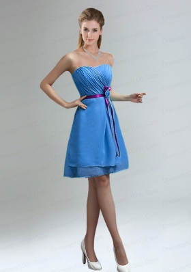 Classical Blue And Purple Sweetheart Dama Dresses with Ruches