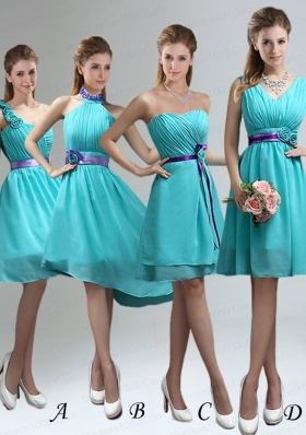 Classical Blue And Purple Sweetheart Dama Dresses with Ruches