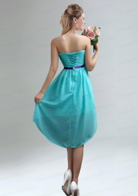 Classical Blue And Purple Sweetheart Dama Dresses with Ruches