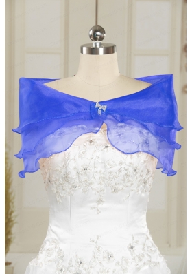 eading Organza Blue Shawls for Wedding Party