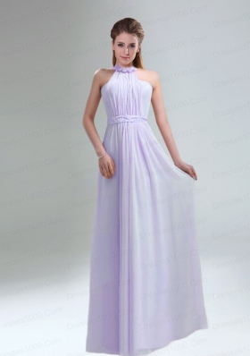 Romantic 2015 High Neck Chiffon Light Pink Dama Dress