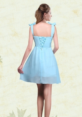 A Line Straps Dama Dresses with Ruching and Bowknot