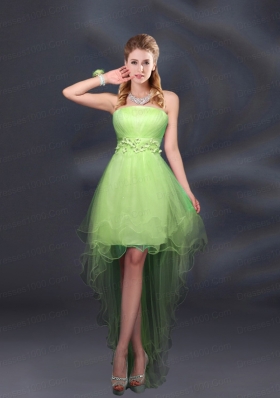 Appliques and Ruffles A Line Strapless Dama Dresses