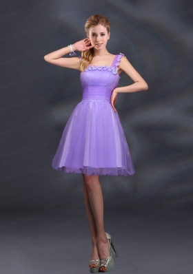 Elegant A Line Straps Lilac Dama Dresses with Appliques