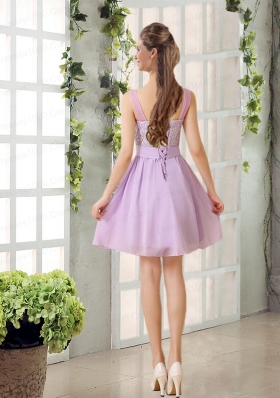 Perfect Dama Dress Ruching with Hand Made Flower in Lilac