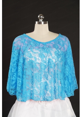 Beading Lace Hot Sale Aqua Blue Wraps for 2014