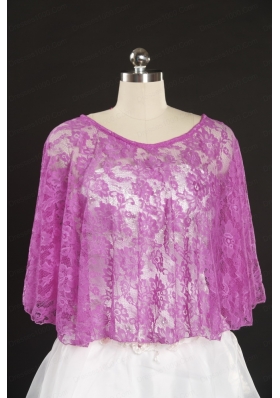 Beautiful Beading Lace Hot Sale Wraps in Fuchsia