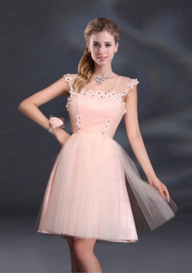 A Line Tulle 2015 Sturning Dama Dresses with Straps