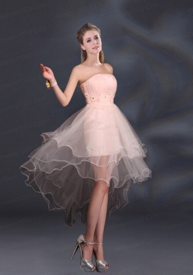 Appliques Strapless Ruffles Organza 2015 Sturning Bridesmaid Dresses
