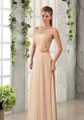 Champagne Ruching Chiffon Dama Dresses with Sweetheart