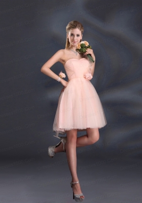 One Shoulder A Line Tulle Dama Dresses with Hand Made Flowers