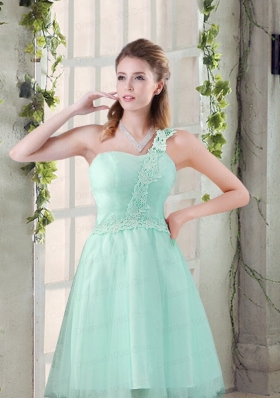 Popular A Line Appliques Dama Dress with One Shoulder