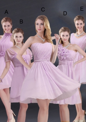 2015 Romantic Hand Made Flowers Sweetheart Dama Dresses with Ruching