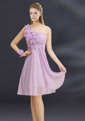 2015 Romantic Hand Made Flowers Sweetheart Dama Dresses with Ruching