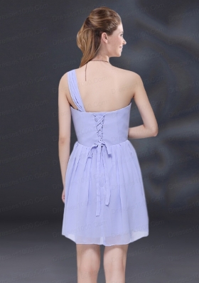 2015 Ruching and Belt Chiffon Dama Dress in Lavender