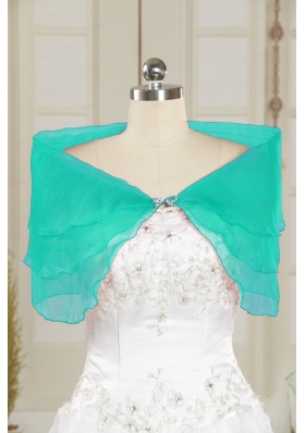 2015 Organza Beading Shawls in Yellow Green