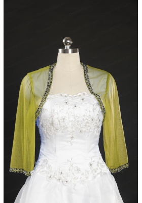 Discount Beading Long Sleeves Olive Green Wraps for 2014