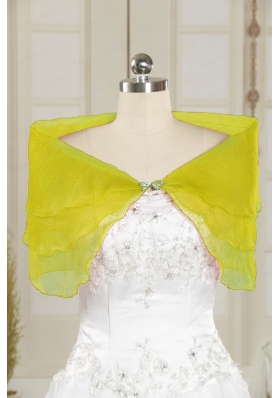 2015 New Style Beading Organza Shawls in Spring Green