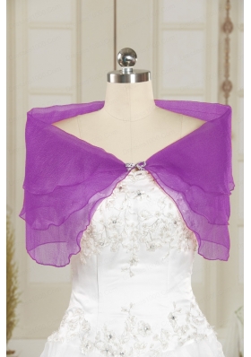 2015 Open Front Beading New Style Shawls in Purple