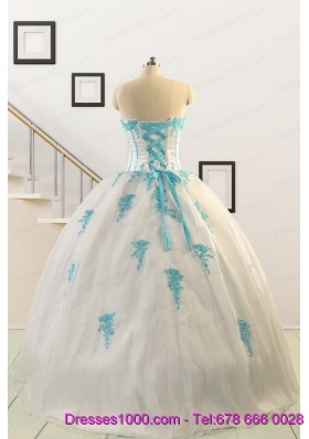 2015 Affordable White Quinceanera Dresses with Appliques