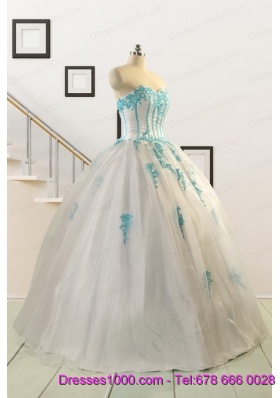 2015 Affordable White Quinceanera Dresses with Appliques