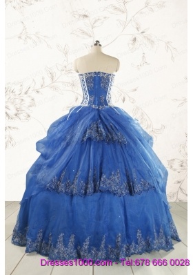 2015 Royal Blue Quinceanera Dresses with Appliques