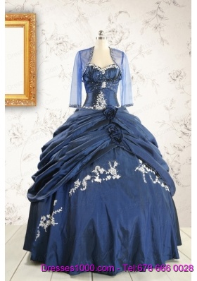 Perfect Sweetheart Navy Blue Quinceanera Dresses with Wraps