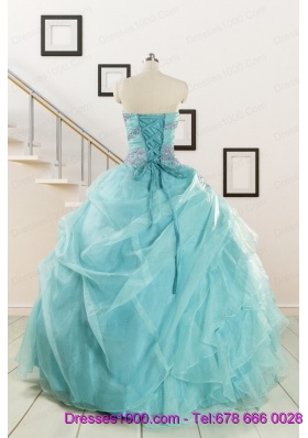 Sweetheart Organza Beading and Ruffles Quinceanera Dresses for 2015