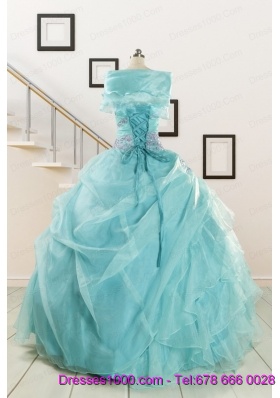 Sweetheart Organza Beading and Ruffles Quinceanera Dresses for 2015