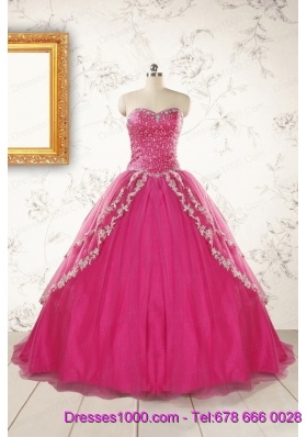 2015 Sweetheart Sweep Train Trendy Quinceanera Dresses with Sequins and Appliques
