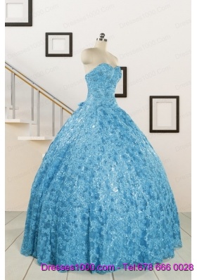 2015 Unique Sweetheart Ball Gown Quinceanera Dress in Baby Blue