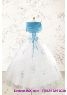 Discount White Quinceanera Dresses with Appliques for 2015