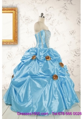 New Style Aqua Blue Quinceanera Dresses with Beading for 2015