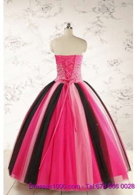 Unique Multi-color 2015 Quinceanera Dresses with Beading