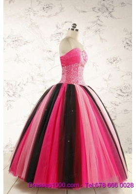 Unique Multi-color 2015 Quinceanera Dresses with Beading