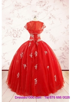 2015 Ball Gown Sweetheart Appliques Quinceanera Dresses