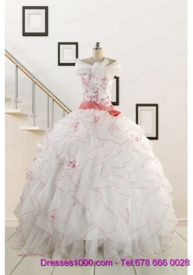 2015 Elegant Sweetheart Quinceanera Dresses with Appliques and Belt