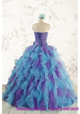 2015 New Style Multi Color Quinceanera Dresses with Beading