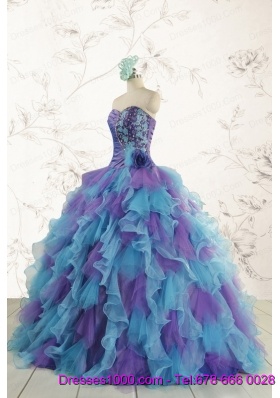 2015 New Style Multi Color Quinceanera Dresses with Beading