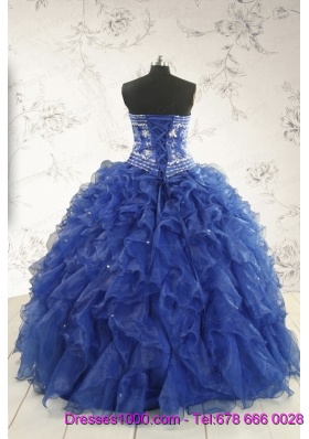 Beautiful Beading and Ruffles Quinceanera Dresses in Royal Blue